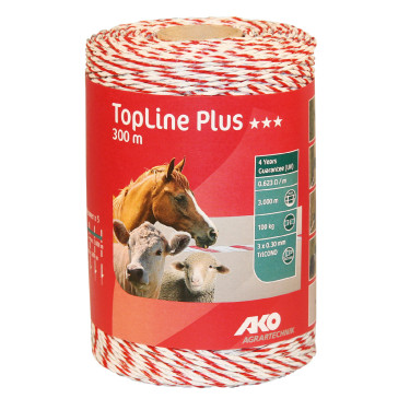 Fil de clôture TopLine Plus AKO Blanc / rouge