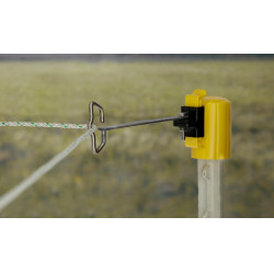Isolateur de tête, solution d'angle pour ruban / cordelette T-Post AKO Jaune Isolateur de tête, solution d'angle pour ruban / cordelette T-Post AKO Jaune