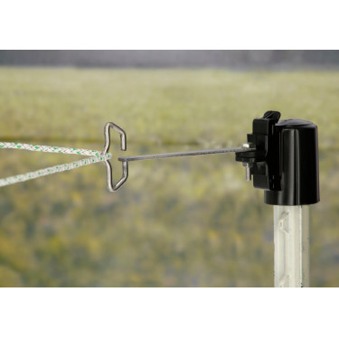 Isolateur de tête, solution d'angle pour ruban / cordelette T-Post AKO Noir Isolateur de tête, solution d'angle pour ruban / cordelette T-Post AKO Noir
