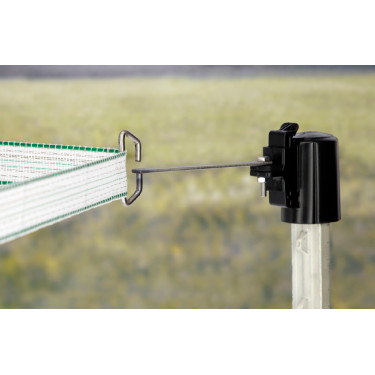 Isolateur de tête, solution d'angle pour ruban / cordelette T-Post AKO Noir Isolateur de tête, solution d'angle pour ruban / cordelette T-Post AKO Noir