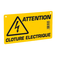 Plaque de signalisation – Attention clôture électrique ! AKO Jaune Plaque de signalisation – Attention clôture électrique ! AKO Jaune