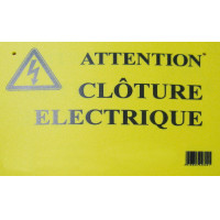 Plaque de signalisation – Attention clôture électrique ! AKO Jaune Plaque de signalisation – Attention clôture électrique ! AKO Jaune
