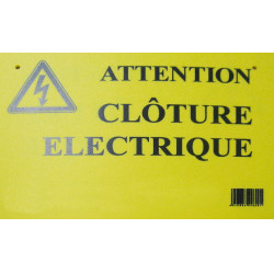 Plaque de signalisation – Attention clôture électrique ! AKO Jaune Plaque de signalisation – Attention clôture électrique ! AKO Jaune