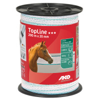 Ruban de clôture TopLine AKO Blanc / pétrol Ruban de clôture TopLine AKO Blanc / pétrol