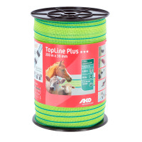 Ruban de clôture TopLine Plus AKO Jaune fluo / bleu Ruban de clôture TopLine Plus AKO Jaune fluo / bleu