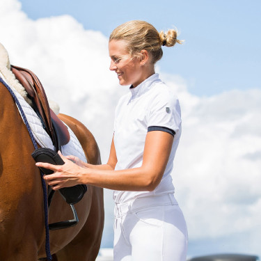 Polo technique Horze Taylor femme Blanc