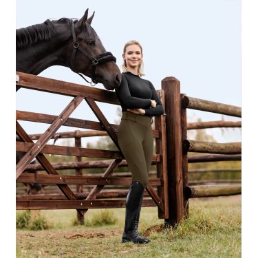 Legging d'équitation thermique ELT Rena femme Brun vert