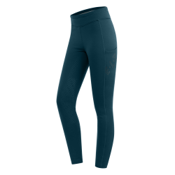 Legging d'équitation thermique ELT Rica en polaire bouclette femme Bleu pétrole