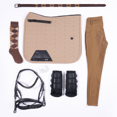 Legging d'équitation HV Polo Favourite Highwaist FullGrip Cuir Noir