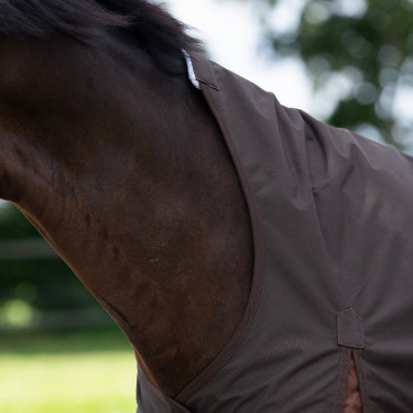 Couverture d'extérieur Imperial Riding Customized High Neck 300g 600D Marron foncé / marron clair