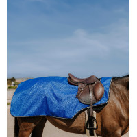 Couvre-reins Equithème Tyrex 1200 D doublé polaire Bleu / noir Couvre-reins Equithème Tyrex 1200 D doublé polaire Bleu / noir