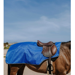 Couvre-reins Equithème Tyrex 1200 D doublé polaire Bleu / noir Couvre-reins Equithème Tyrex 1200 D doublé polaire Bleu / noir