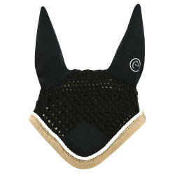 Bonnet chasse-mouches Equithème Polyfun Noir / taupe Bonnet chasse-mouches Equithème Polyfun Noir / taupe