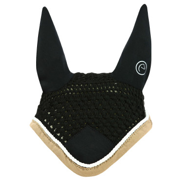 Bonnet chasse-mouches Equithème Polyfun Noir / taupe Bonnet chasse-mouches Equithème Polyfun Noir / taupe