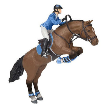 Figurine Cheval saut d'obstacle & cavalière Papo Figurine Cheval saut d'obstacle & cavalière Papo