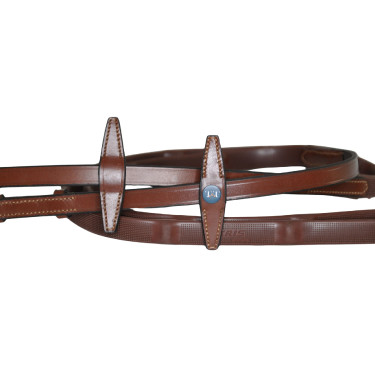 Rênes caoutchouc T de T arretoirs Tabac Marron