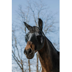 Masque anti-mouches anti-UV Equithème Lycra Noir