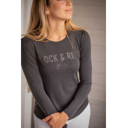 T-shirt Pénélope Lovely manches longues Anthracite Gris T-shirt Pénélope Lovely manches longues Anthracite Gris