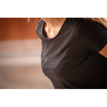 T-shirt Pénélope Iconic Strass Noir T-shirt Pénélope Iconic Strass Noir