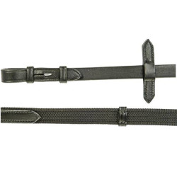 Rênes HKM entretissées de caoutchouc Noir