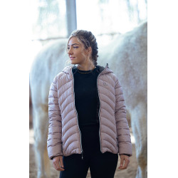 Doudoune réversible Je t'aime Equithème Lutha Noir / rose