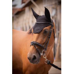Bonnet chevaux Pénélope Coton Noir Bonnet chevaux Pénélope Coton Noir