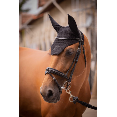 Bonnet chevaux Pénélope Coton Noir Bonnet chevaux Pénélope Coton Noir