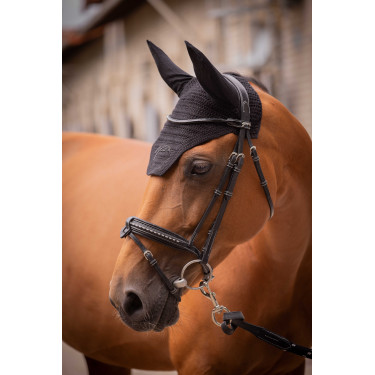 Bonnet chevaux Pénélope Coton Noir Bonnet chevaux Pénélope Coton Noir
