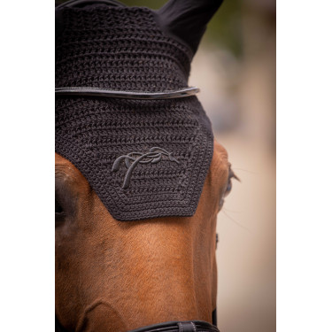 Bonnet chevaux Pénélope Coton Noir Bonnet chevaux Pénélope Coton Noir
