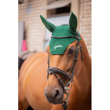 Bonnet chevaux Pénélope Coton Vert foncé Bonnet chevaux Pénélope Coton Vert foncé