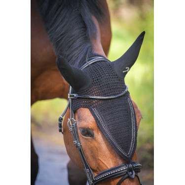 Bonnet pour chevaux long Pénélope strass Noir