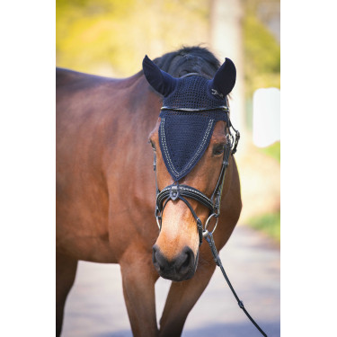 Bonnet pour chevaux long Pénélope strass Marine Bleu marine Bonnet pour chevaux long Pénélope strass Marine Bleu marine