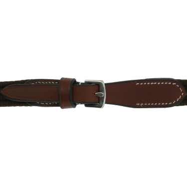 Rênes sangles Eric Thomas 16mm Havane Marron Rênes sangles Eric Thomas 16mm Havane Marron
