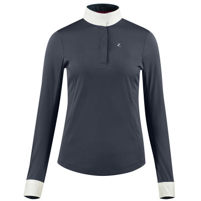 Polo manches longues Blaire Horze femme Bleu marine