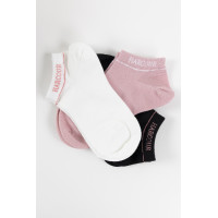 Chaussettes Harcour Suzanne par 3 Noir / rose Chaussettes Harcour Suzanne par 3 Noir / rose