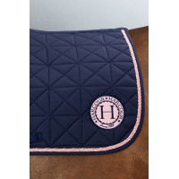 Tapis de selle Harcour Suze Marine / rose Bleu