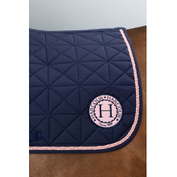 Tapis de selle Harcour Suze Marine / rose Bleu Tapis de selle Harcour Suze Marine / rose Bleu