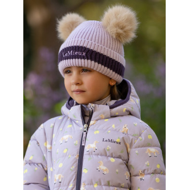 Bonnet LeMieux Mini Double Pompon Lilac Violet Bonnet LeMieux Mini Double Pompon Lilac Violet