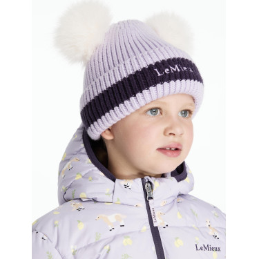 Bonnet LeMieux Mini Double Pompon Lilac Violet Bonnet LeMieux Mini Double Pompon Lilac Violet
