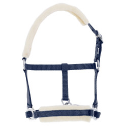 Licol foal Riding World mouton synthétique Bleu marine