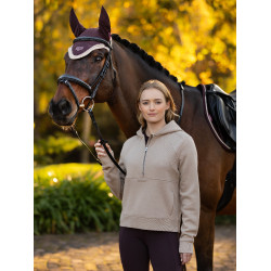 Sweat à capuche LeMieux demi-zippé Henrietta Amande Marron Sweat à capuche LeMieux demi-zippé Henrietta Amande Marron