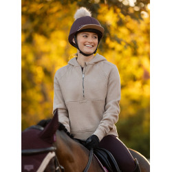 Sweat à capuche LeMieux demi-zippé Henrietta Amande Marron Sweat à capuche LeMieux demi-zippé Henrietta Amande Marron