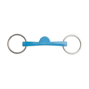 Mors 2 anneaux Metalab Flexi droit demi-lune Bleu Mors 2 anneaux Metalab Flexi droit demi-lune Bleu