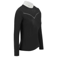Polo Equithème Valencia manches longues Noir Polo Equithème Valencia manches longues Noir