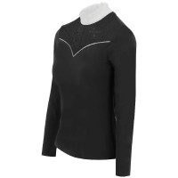 Polo Equithème Valencia manches longues Noir Polo Equithème Valencia manches longues Noir