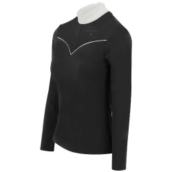 Polo Equithème Valencia manches longues Noir Polo Equithème Valencia manches longues Noir