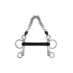 Mors Pelham Metalab caoutchouc rigide droit Mors Pelham Metalab caoutchouc rigide droit