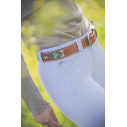 Ceinture Pénélope Pearl Cognac / turquoise Marron Ceinture Pénélope Pearl Cognac / turquoise Marron