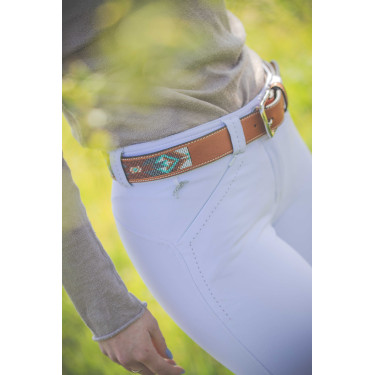 Ceinture Pénélope Pearl Cognac / turquoise Marron Ceinture Pénélope Pearl Cognac / turquoise Marron
