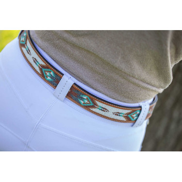 Ceinture Pénélope Pearl Cognac / turquoise Marron Ceinture Pénélope Pearl Cognac / turquoise Marron